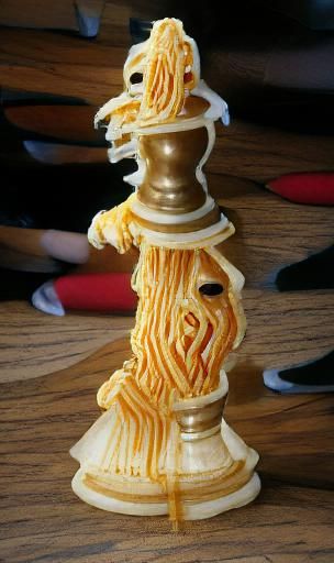 Spaghetti Chess Piece: An AI Art Creation