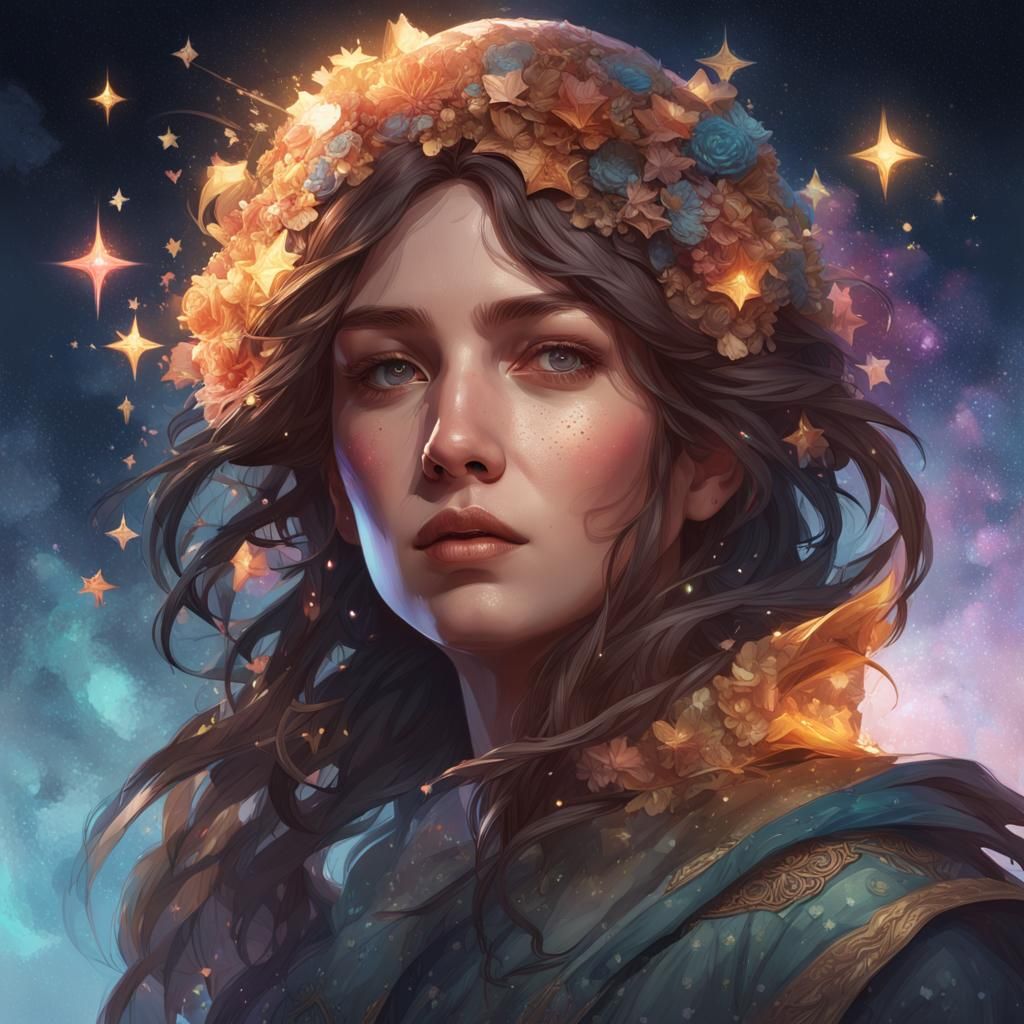 Starlight Portrait: Beauty and Exploration in Concept Art