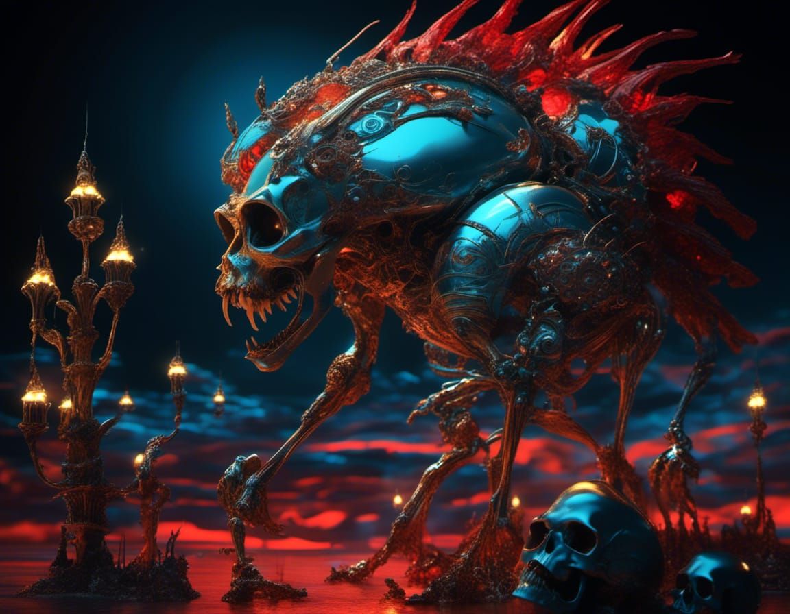 Psychedelic Steampunk Musician in Biopunk Club