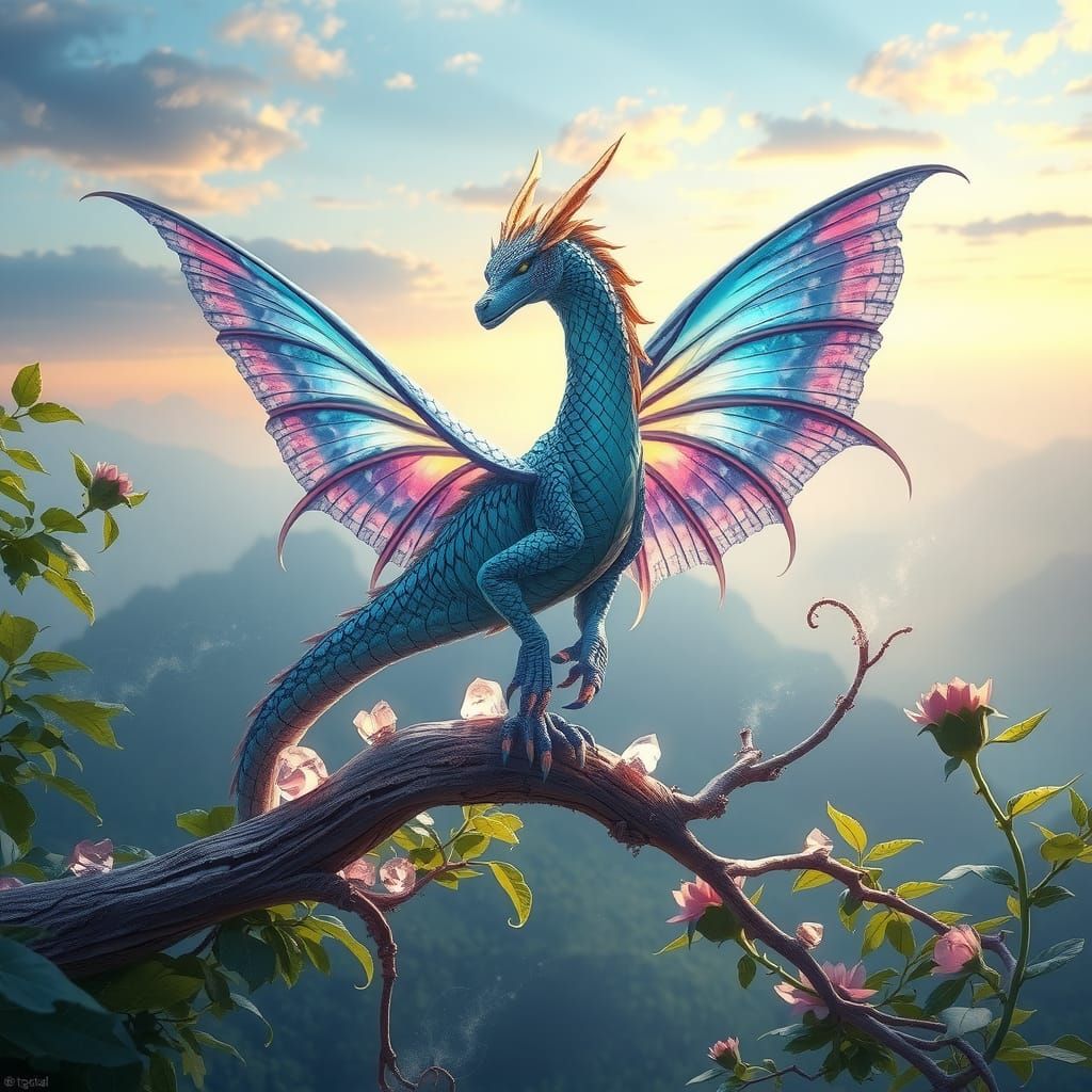 Draconic Shardwing Butterfly Hybrid in Fantasy Concept Art