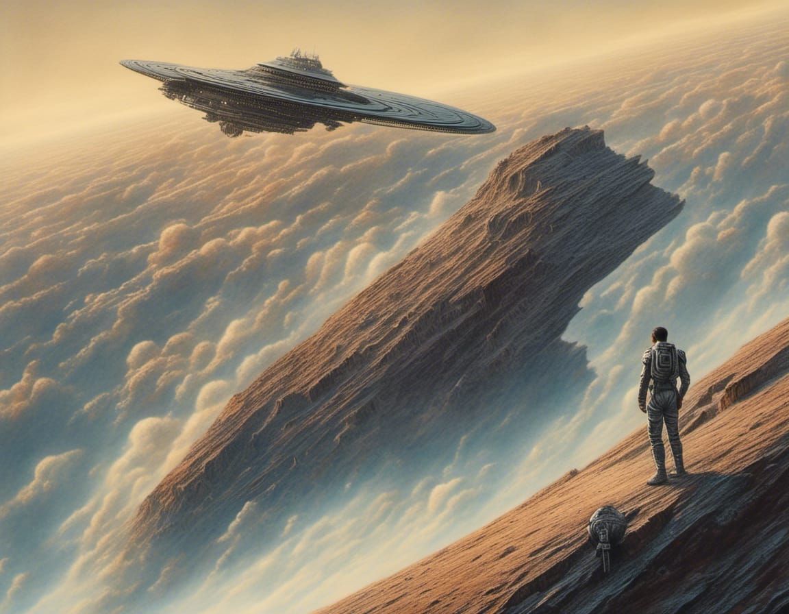 Mr. Spock on Alien Planet in Sci-Fi Style