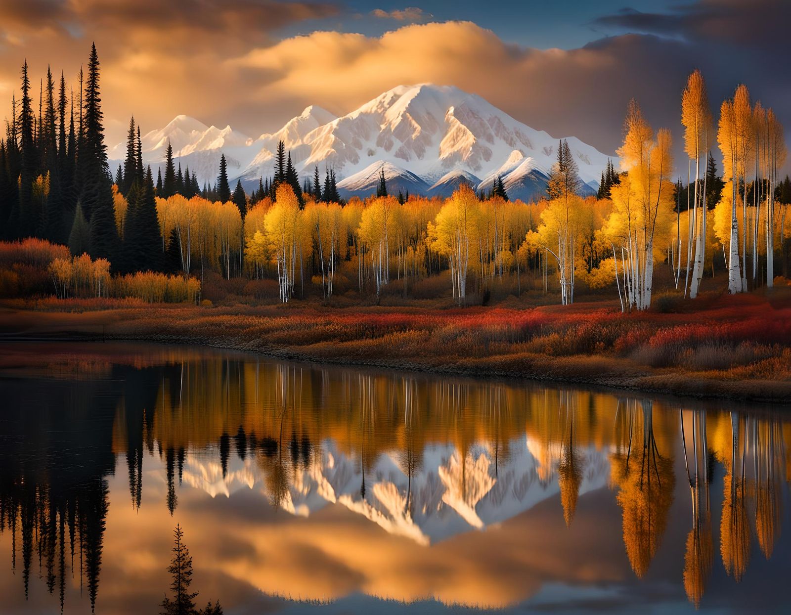 Denali in Autumn: High-Resolution Mountain View