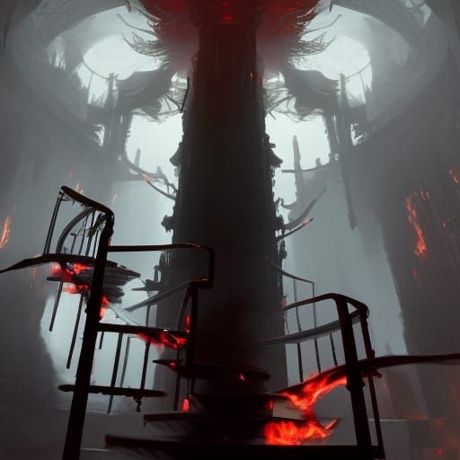 Infernal Staircase: Hyperdetailed Fire and Smoke