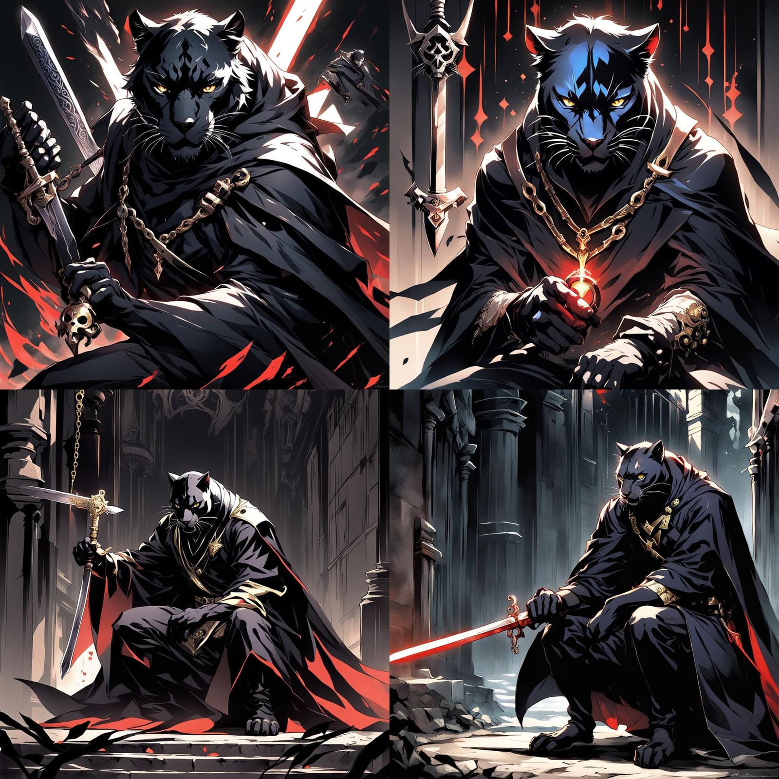 Mysterious Panther Rogue in Anime Style