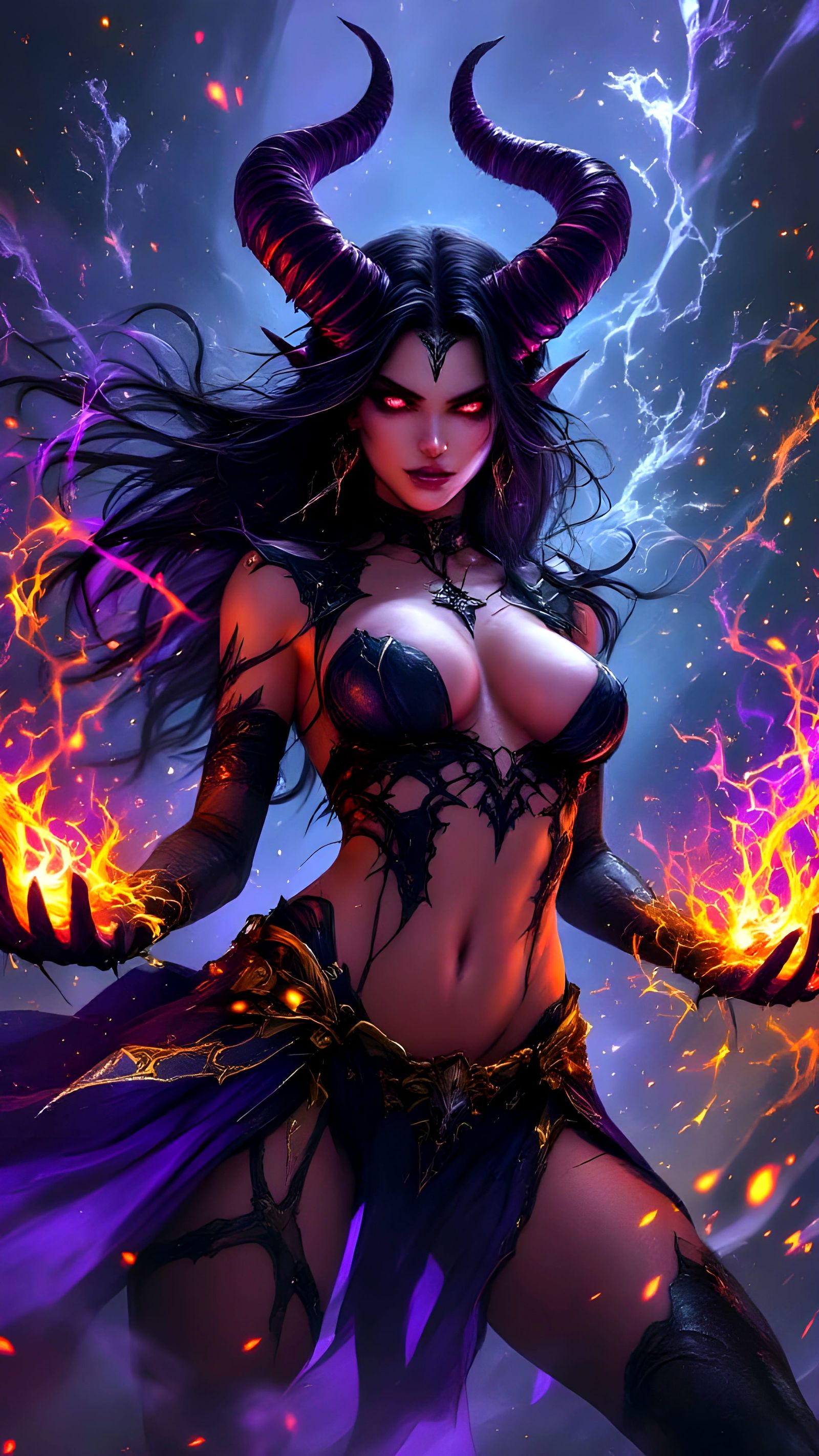 Dark Arts Sorceress Summons Magic: Splash Art
