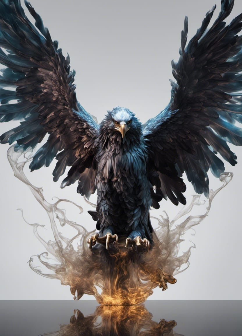 Glassblown Eagle Figurine in High Quality CGI VFX