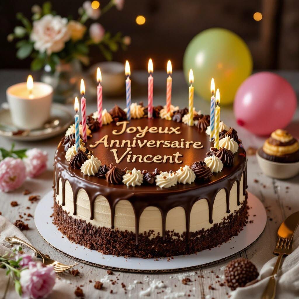 Chocolate Birthday Cake Inspired by Impressionist Art