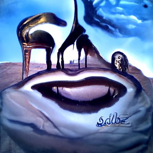 Surreal Melting Portrait in Salvador Dali Style