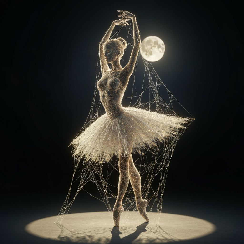 Ethereal Spider Web Ballerina in Moonlight