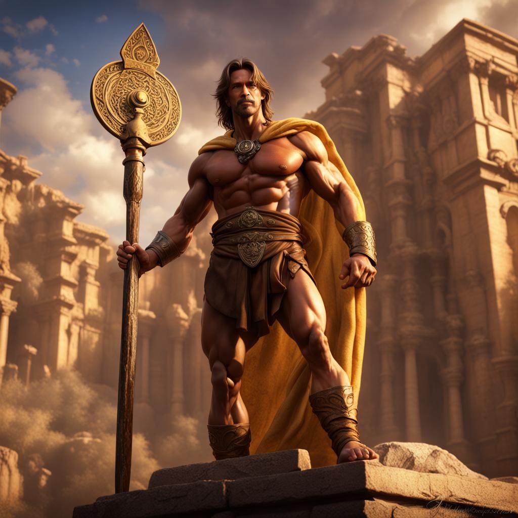 Ken as Hercules in Dark Fantasy Style
