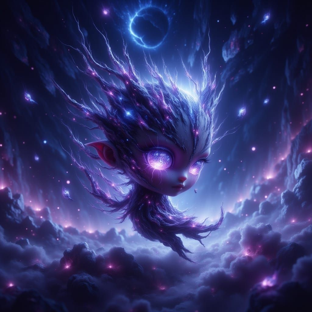 Chibi Void Spirit Radiating Cosmic Mystery