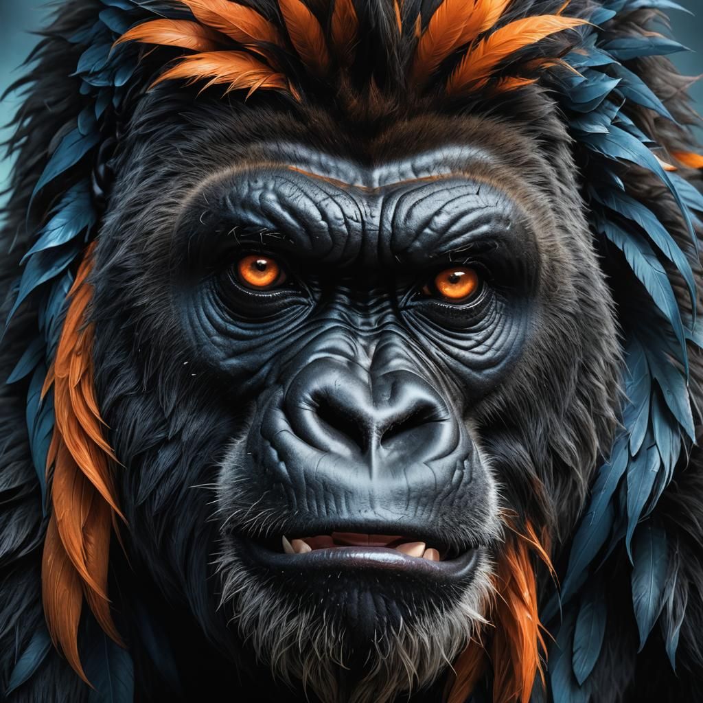 Fantastical Creature Portrait in Prehistoric Setting