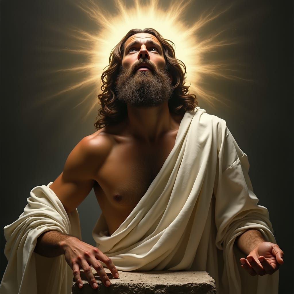 Renaissance Divine Figure with Piercing Gaze