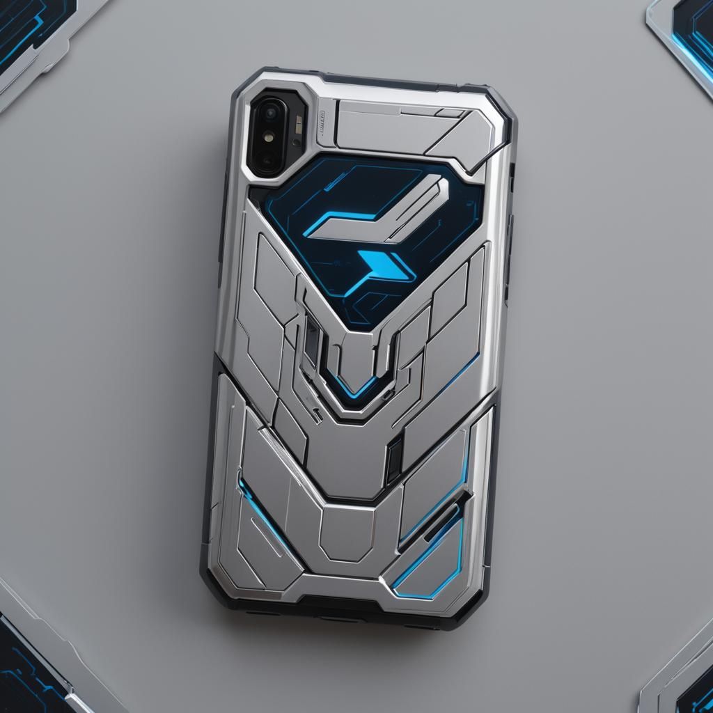 Futuristic Phone-Controller Hybrid in Sci-Fi Anime Style