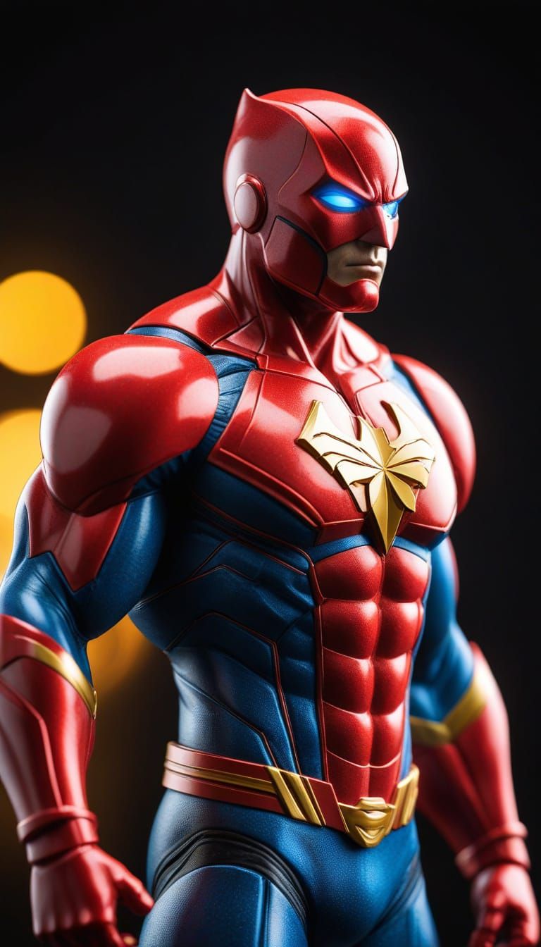 Vibrant Superhero Collector's Item in High-Gloss Packaging