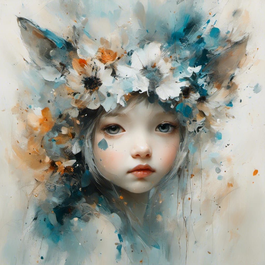 AI Artist Self-Portrait with Luminous Highlights