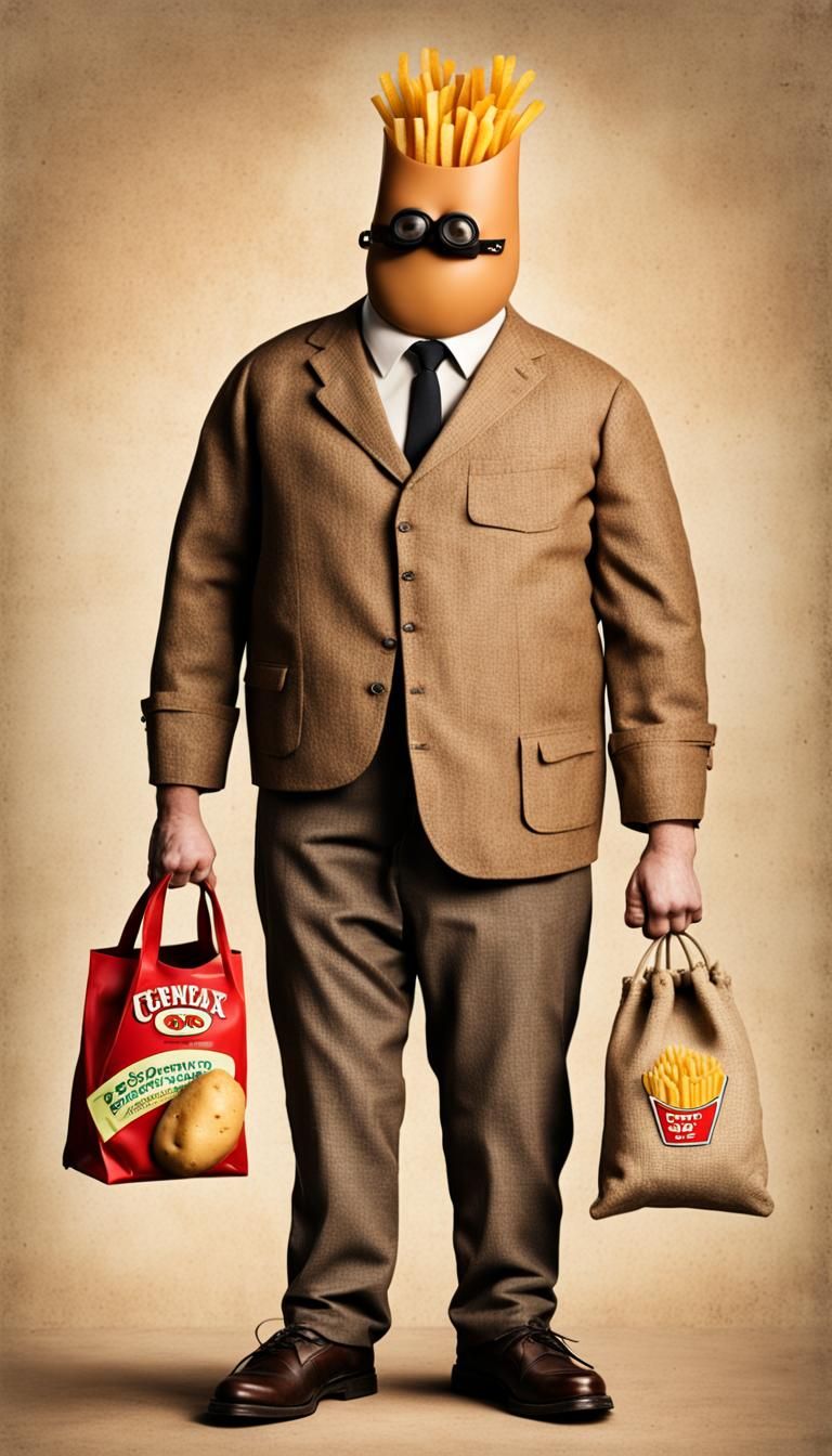 The French fries and potato man