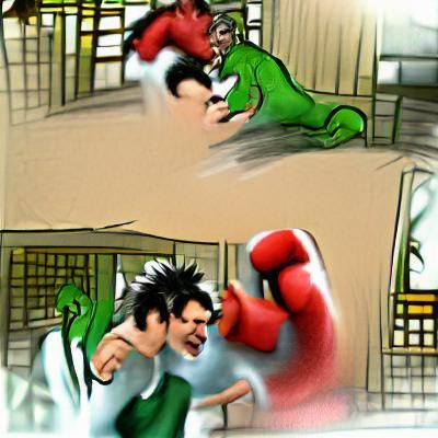 Tekken Fight Scene in Comic Book Style