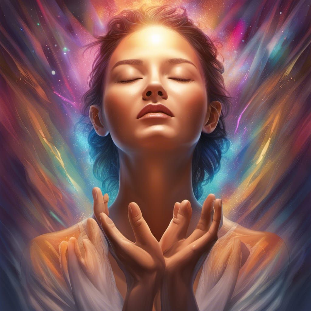 Hyperrealistic Reiki Light in Splash Art Style