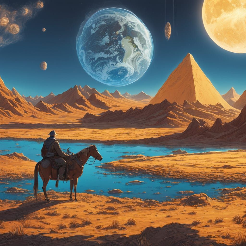 Flat Earth Planet in Cinematic Sci-Fi Style