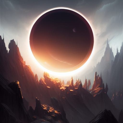 Dark Fantasy Eclipse in Volumetric Lighting