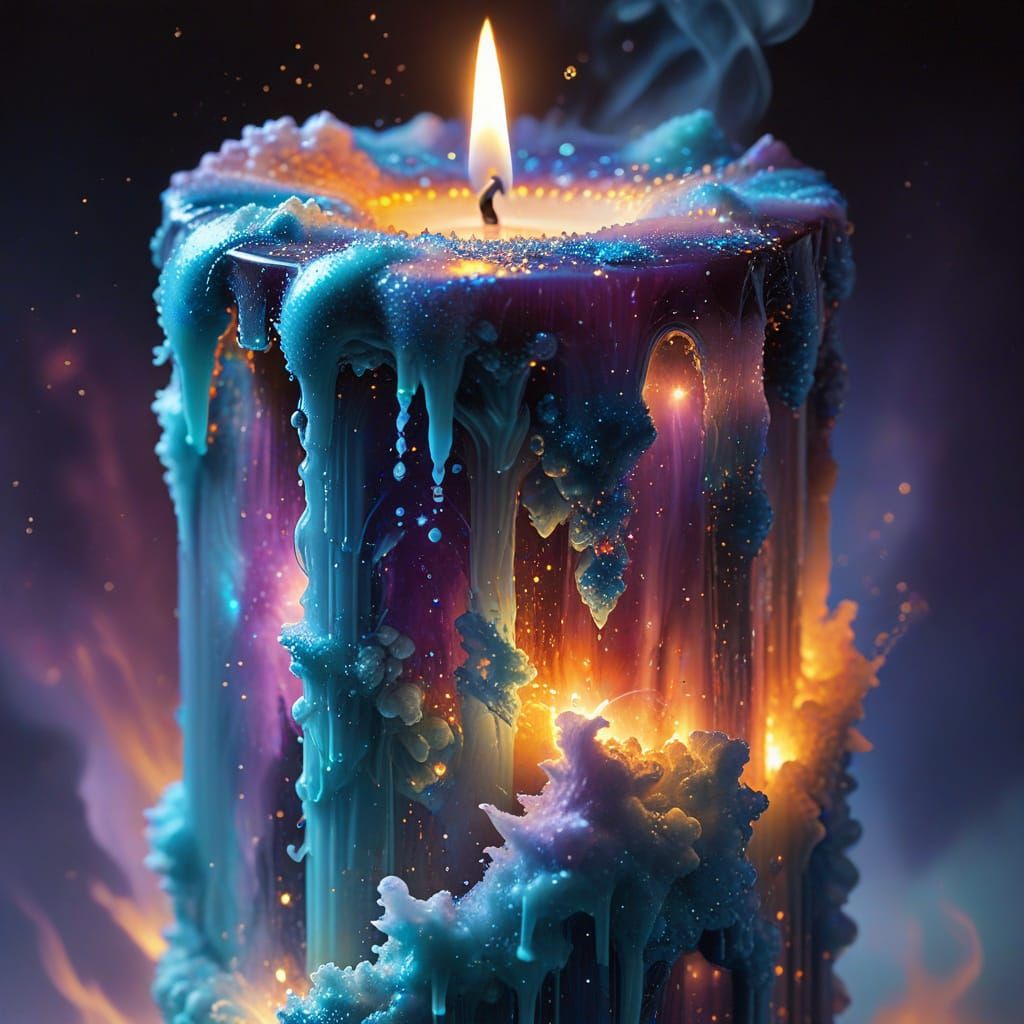 Nebula Candle Melts in Ethereal Fantasy Art