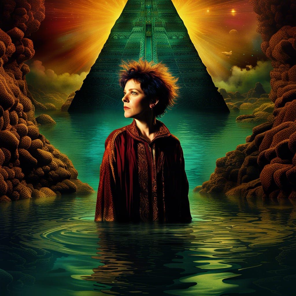 Siren Drowning Shepherd Boy: Detailed Matte Painting