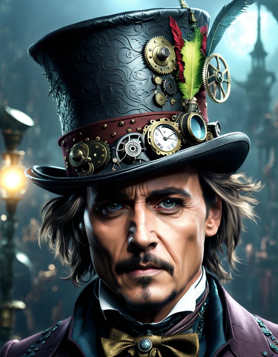 Steampunk Mad Hatter Digital Art in Hyperrealism