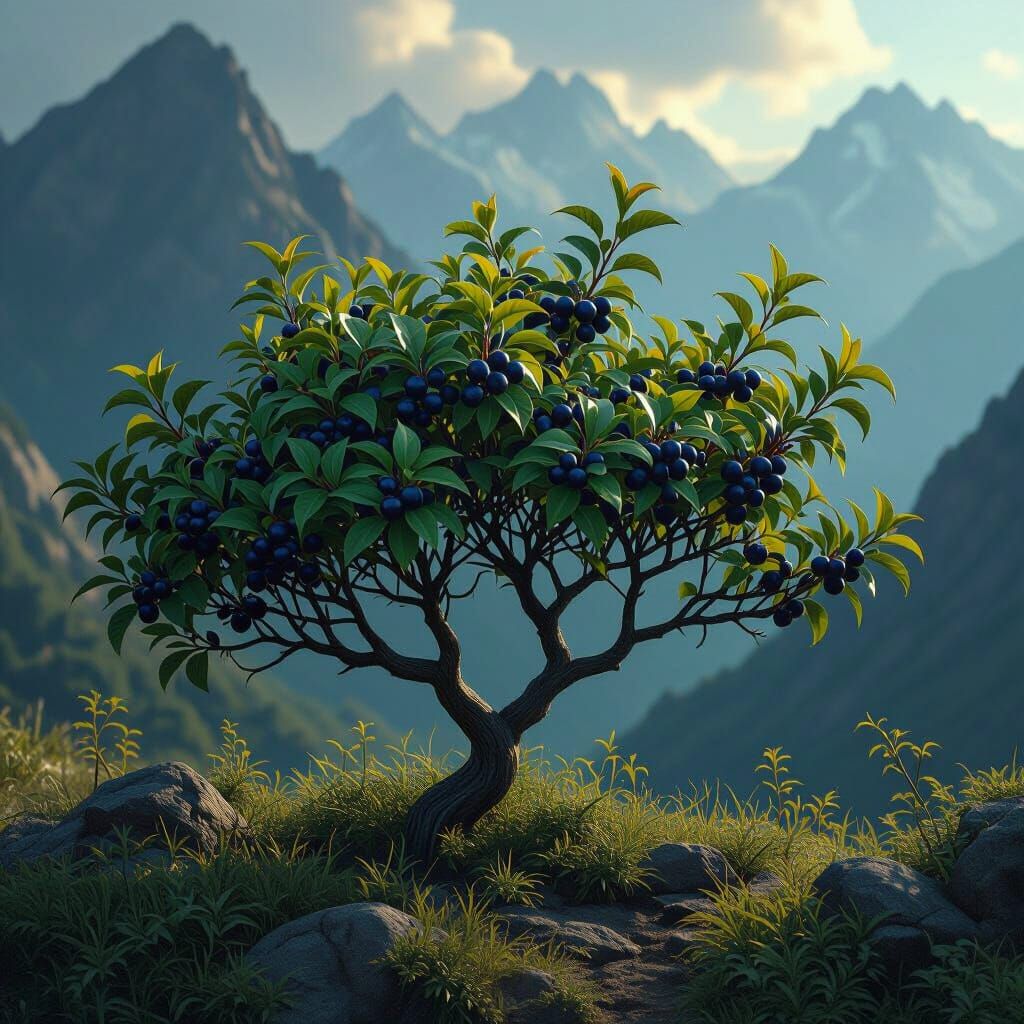 Windroot Bush in Dark Fantasy Style