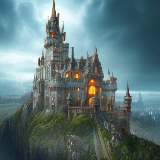 Epic Wizardly Castle Town: Digital Matte Painting