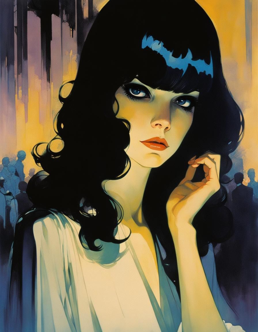 Belladonna in Film Noir Style, Graphic Art