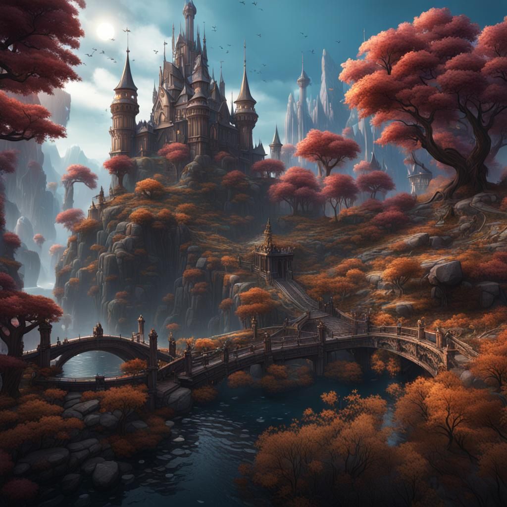 Fantastical Matte Painting in Deep Color