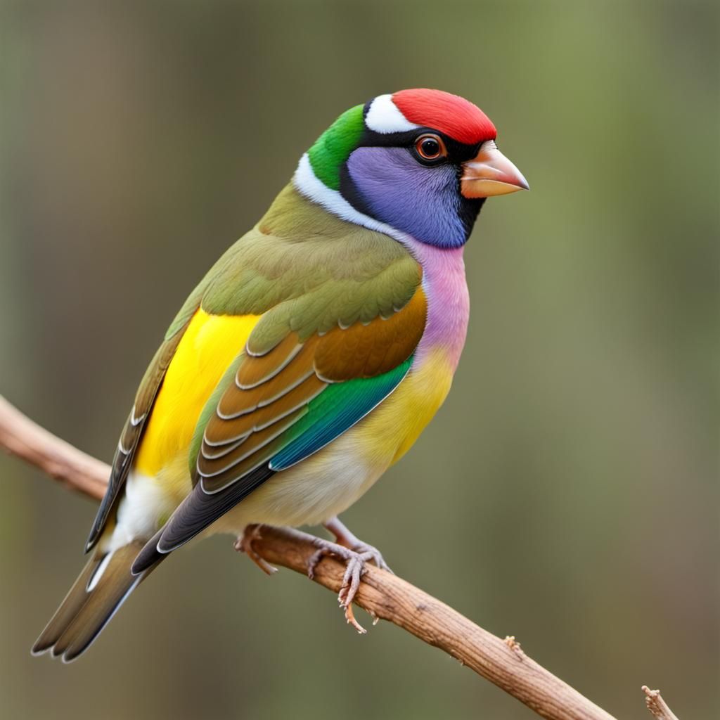 Gouldian Finch in the savanna woodlands of Australia intrica...