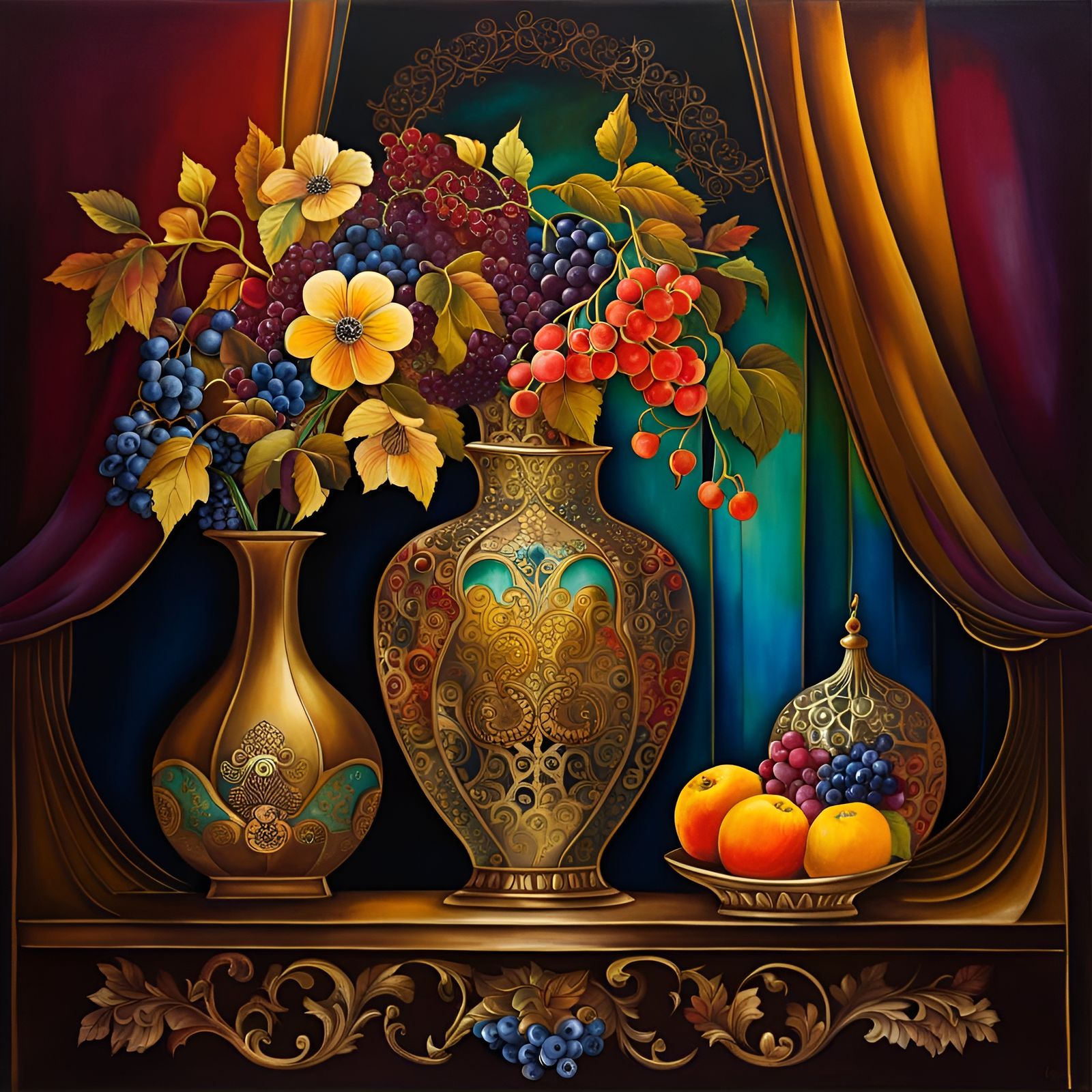 The scene with the grapes