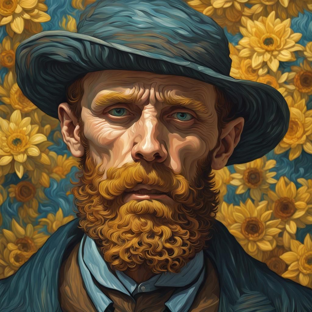 Van Gogh Portrait in M. C. Escher Style