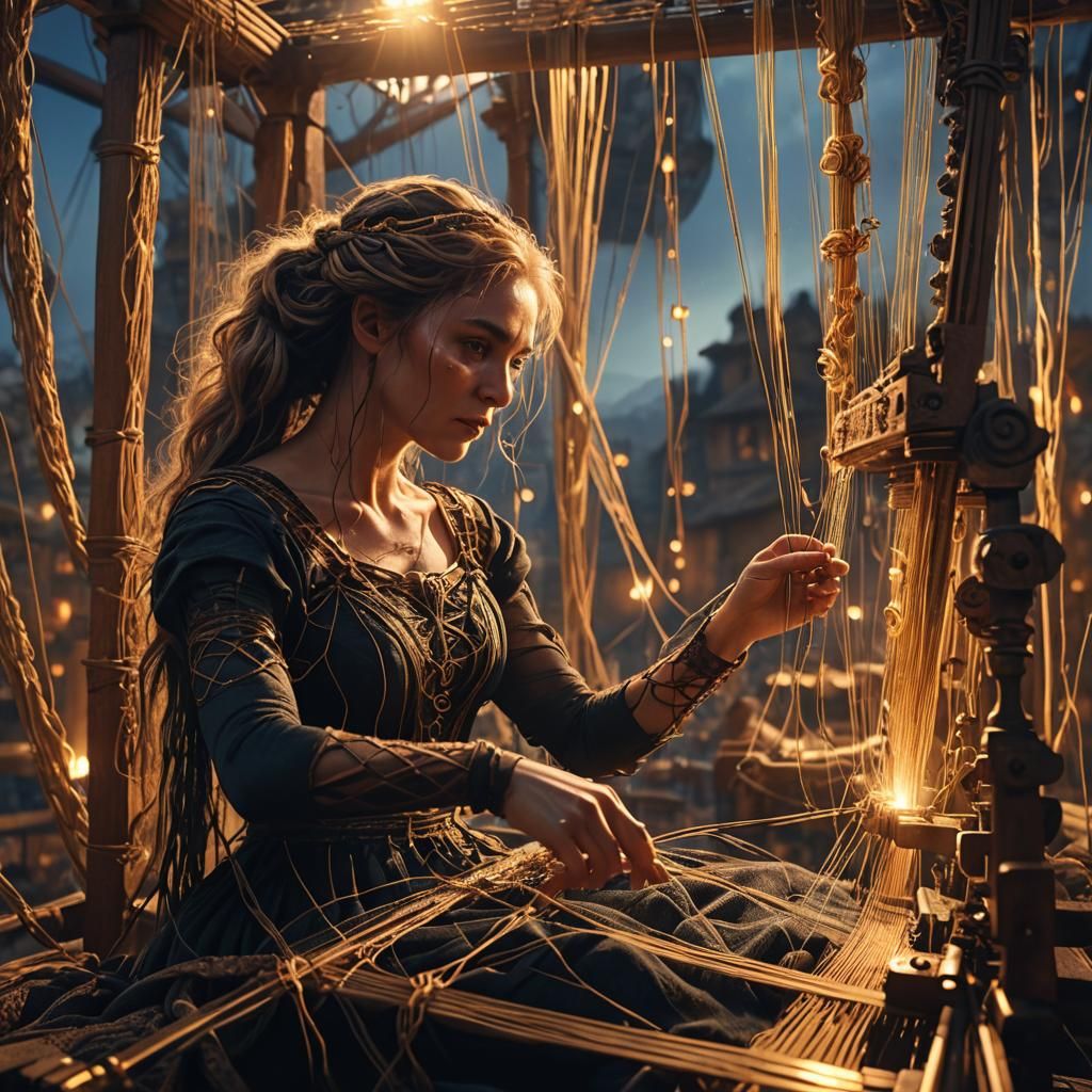 Arachne Weaving Threads of Fate: Digital Matte Painting