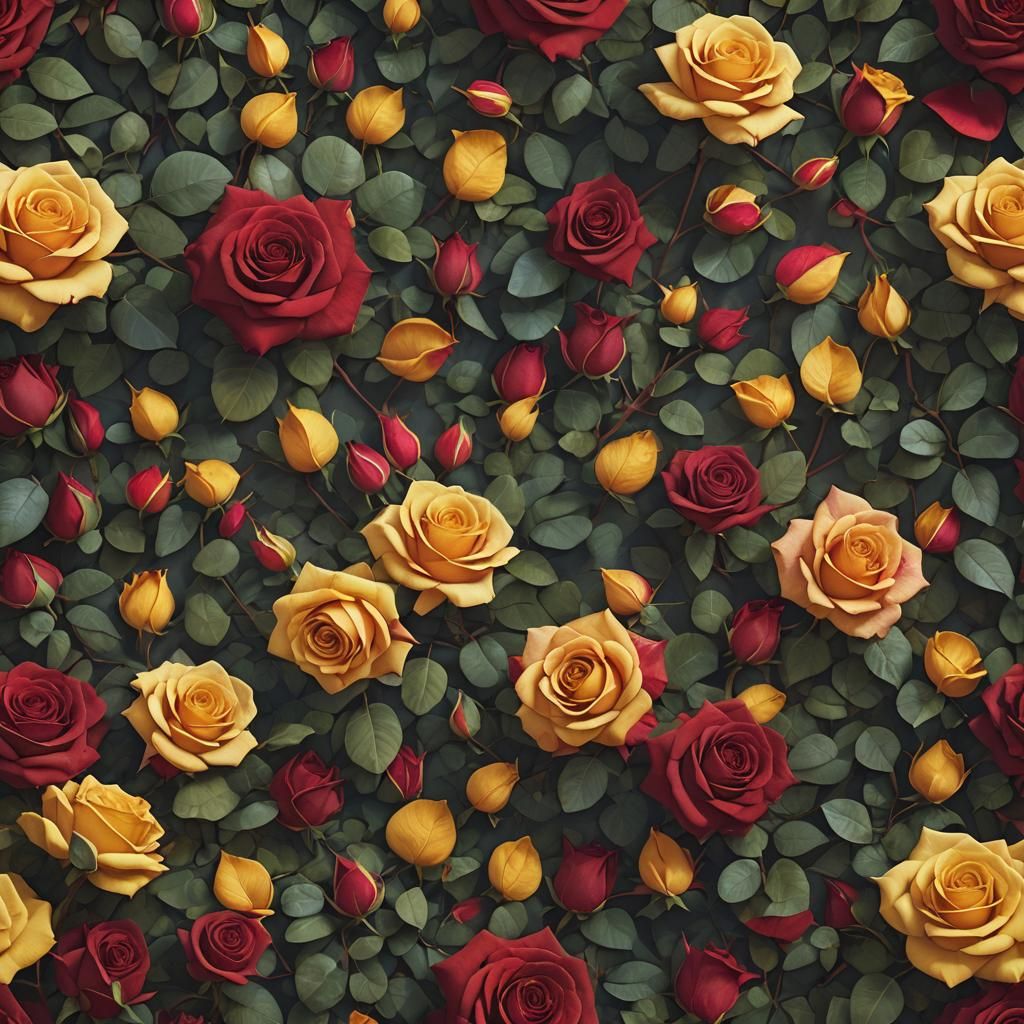 Lush Floral Arrangement in Detailed Matte Painting