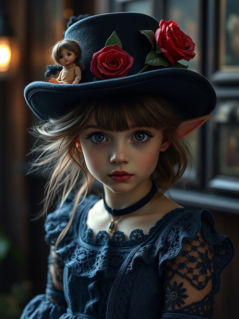 Enchanting Bohemian Pixie in Whimsical Haunted Mansion