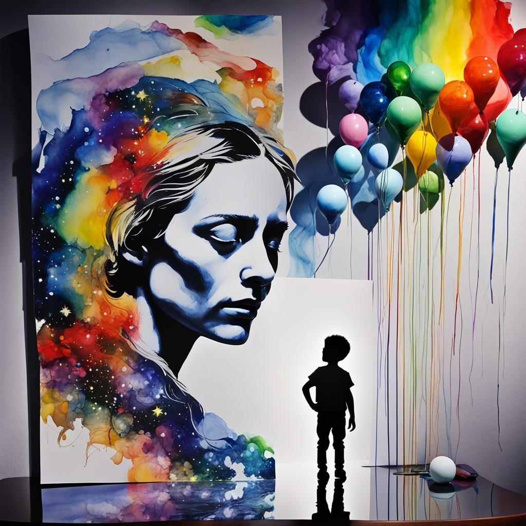 Luminous Fairy Child Soaring on Starry Night