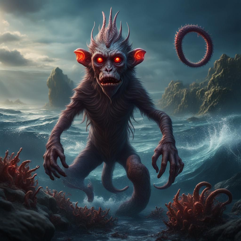 Demonic Ocean Monkey Concept Art