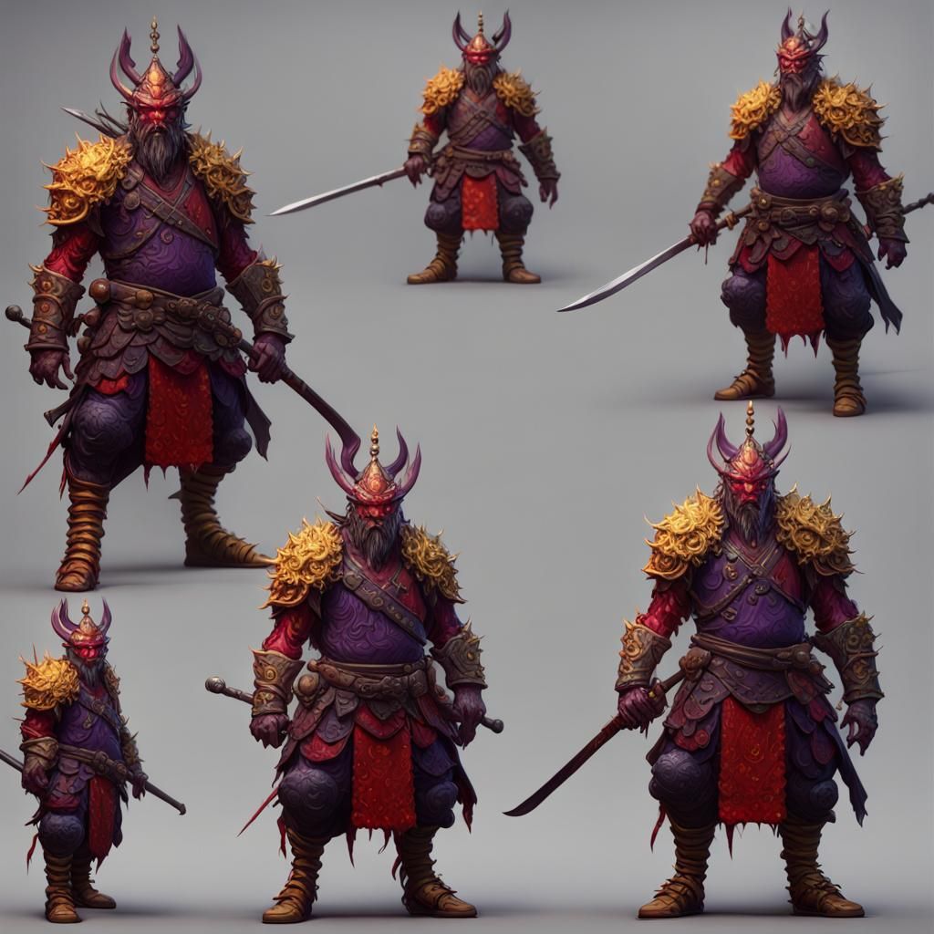 Hobgoblin Samurai Warrior in Dark Fantasy Style