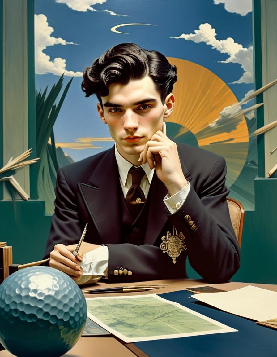 Art Deco Oil Painting with Impressionist Textures and Pastel...