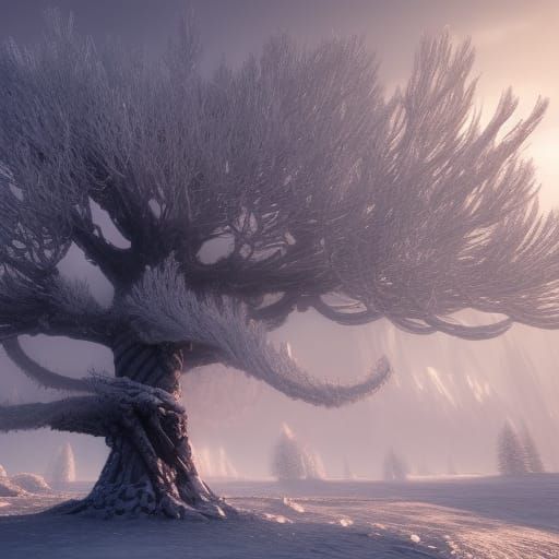 Great Ice Tree of Winter: Fantasy Concept Art