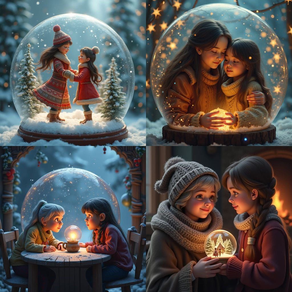 A Grandmother's Winter Wonderland in a Fantastical Snow Glob...
