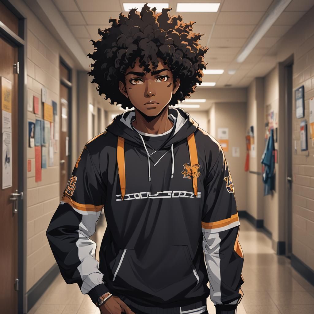 Anime Portrait of College Student in Wolf Jersey