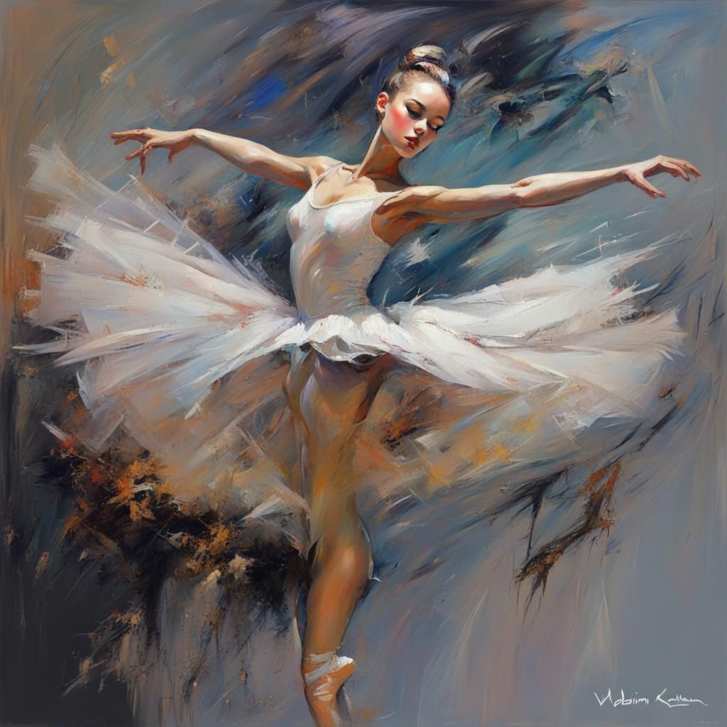 Dreamcore Ballerina in Lyrical Abstraction Style
