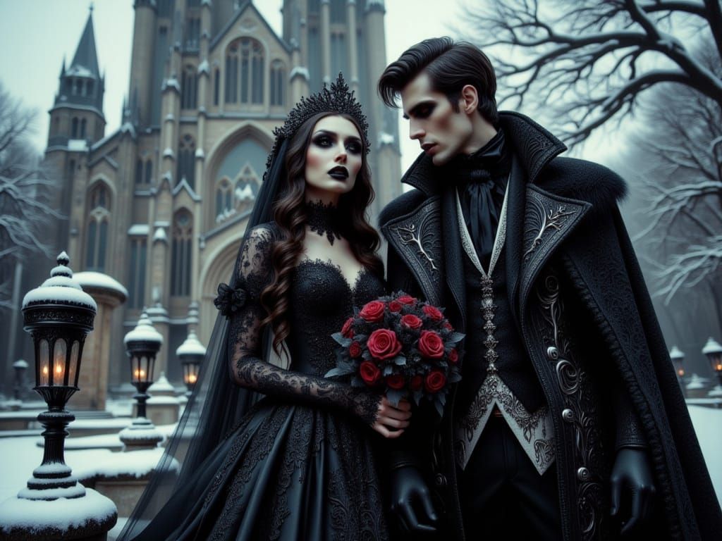 Romantic gothic winter wedding