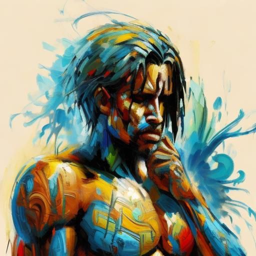 <lora:Expressionism Moon:1.0> Boba Fett, highly detailed, golden outlines, intricate motifs, organic tracery, perfect co...