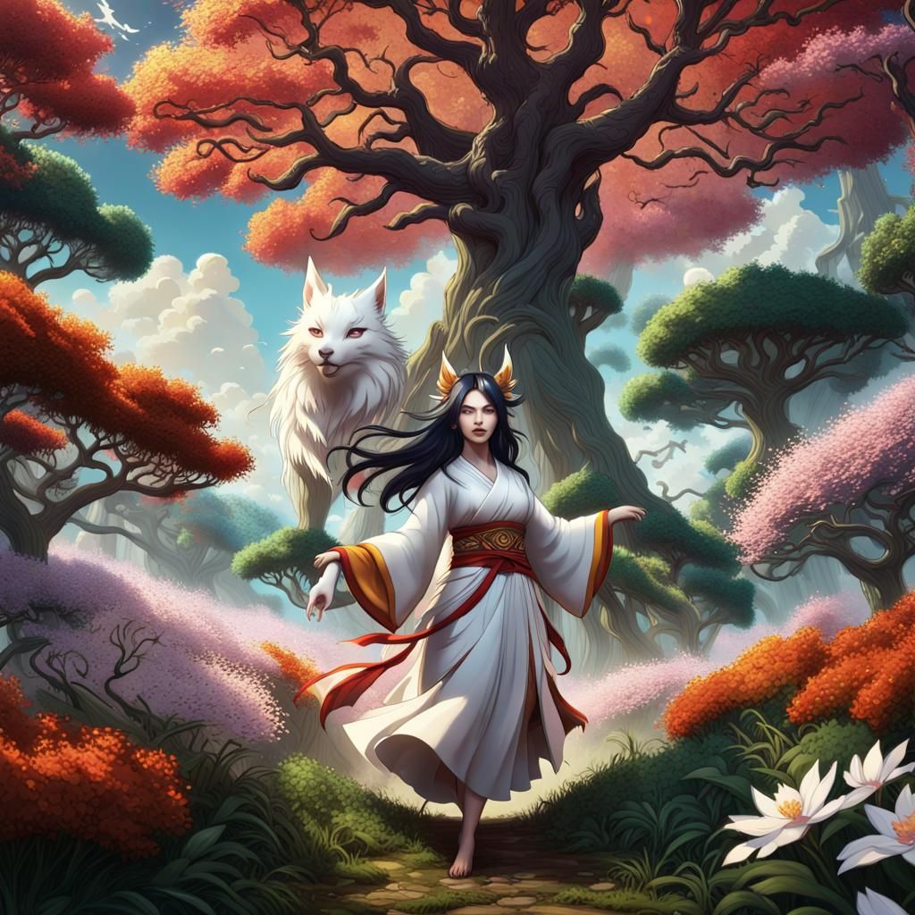 Akiko's Dream: A Matte Painting of Amaterasu