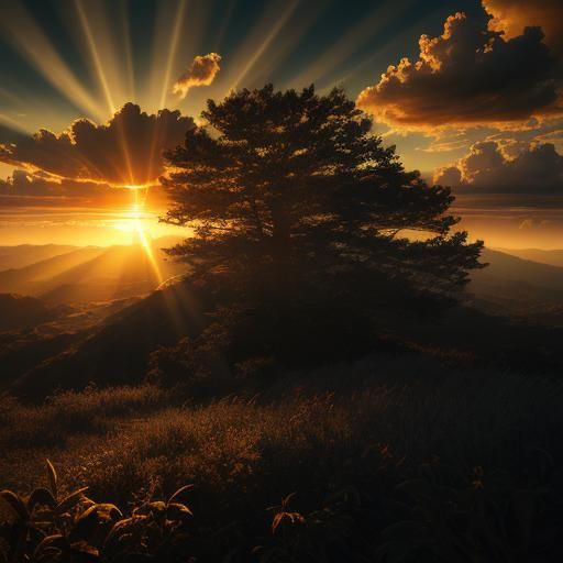 Hyperrealistic Sun Rays with Intricate Details